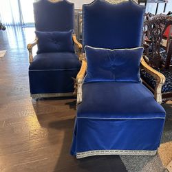 Designer Velvet Blue Dining Chairs