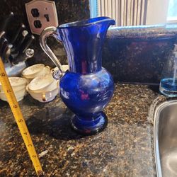 Vintage Cobalt Blue Pitcher
