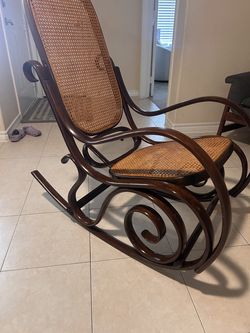 Vintage Bentwood Cane Rocking Chair- Newly Recaned Seat