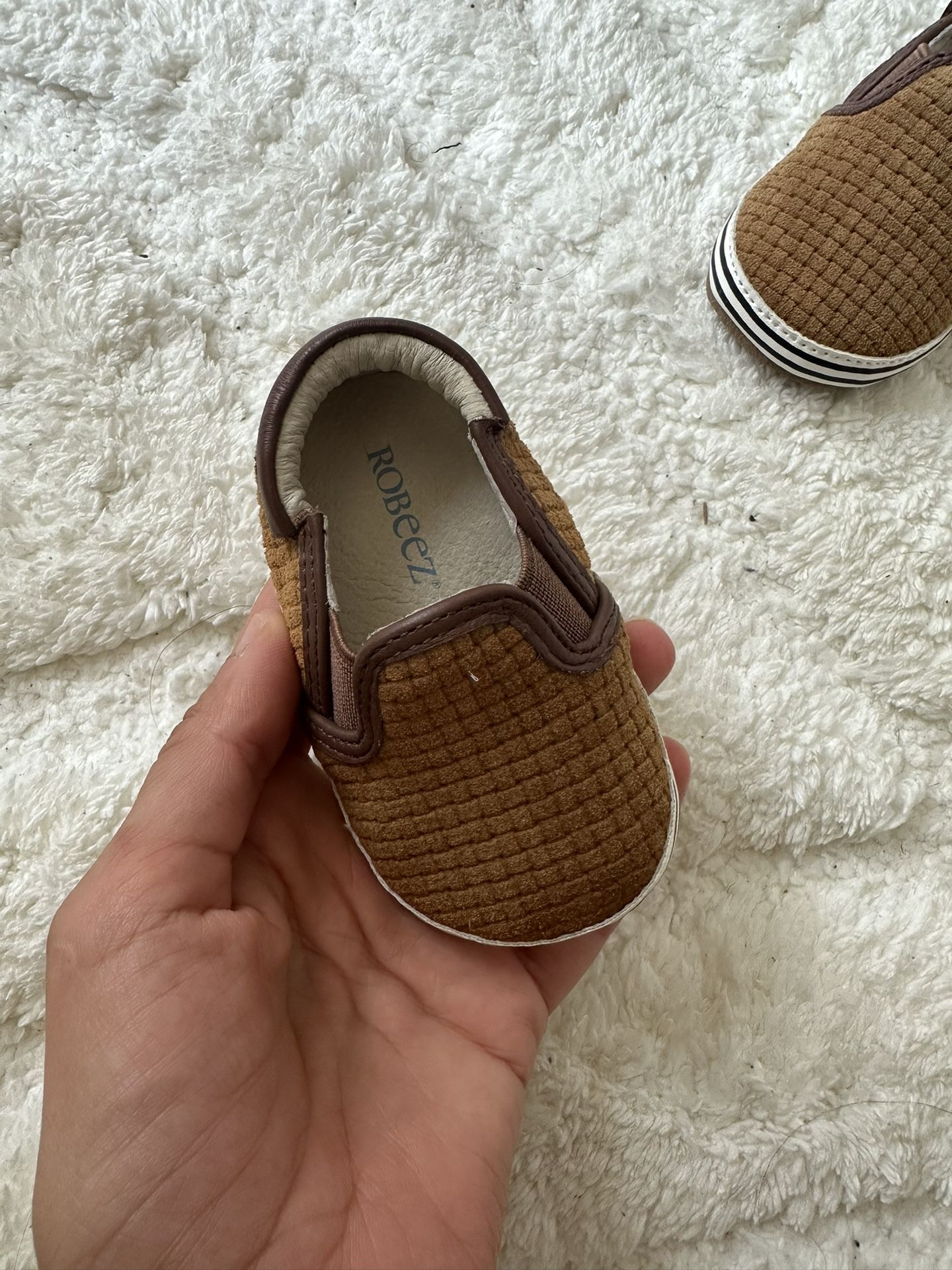 Baby Shoes – Robeez Brand (Brown Slip-On Style)