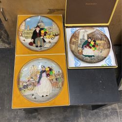 Set Of 3 Royal Doubting Plates, (Buddy Penny Farthing), (Balloon Man), (The Old Balloon Seller)