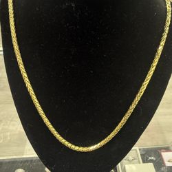18kt Franco Style Linked Gold Chain 25in