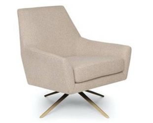 2 Swivel Chairs - Modern upholstery beige by - Accent chairs Like New