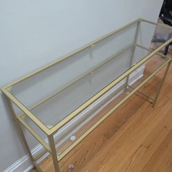 Glass Entryway Table with Shelf 