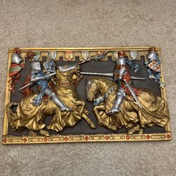 Marcus Replicas Medieval Jousting Wall Plaque – Hand Made in England – Heavy Relief Decor