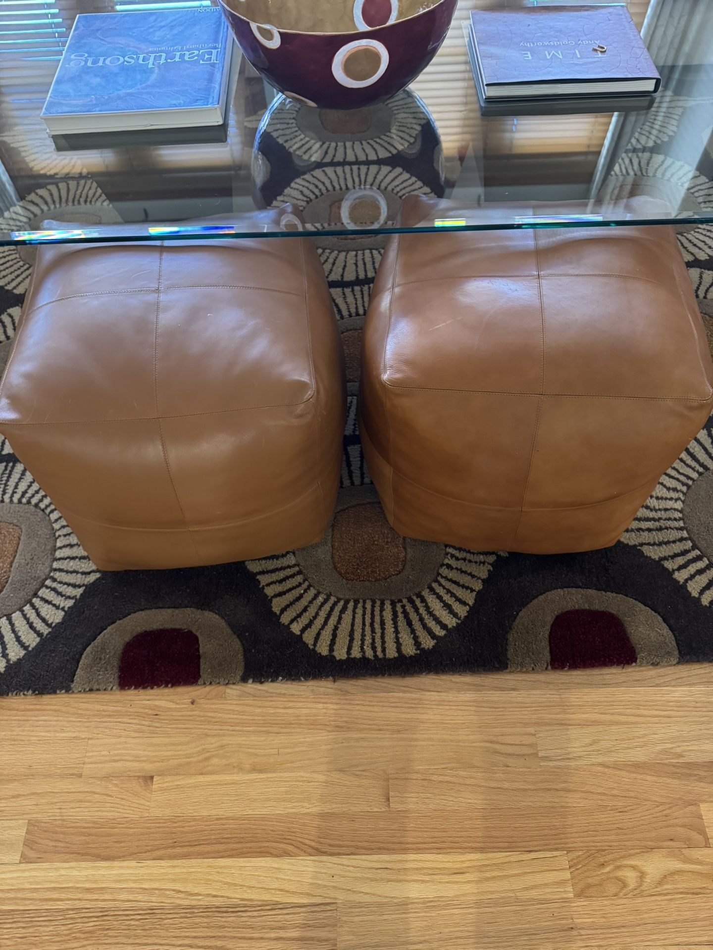 Contemporary Luggage colored Ottomans