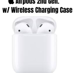 REAL Apple Airpods 2nd Generation With White Wireless Charging Case 