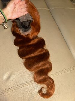 100% Human Hair 30 Inch Ginger Body Wave Wig
