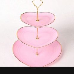 3-Tier Heart Shaped Cake Display Stand, Creative Wedding Birthday Party Candy Dessert Plate, Afternoon Tea Dessert Tray