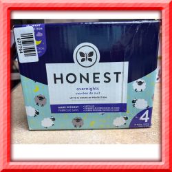 HONEST OVERNIGHTS DIAPERS(NEW) $20 SIZE 4