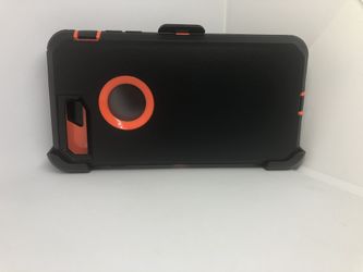 For iPhone 7 Plus (5.5”) orange / black belt clip case
