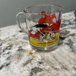 Vintage McDonalds Garfield Glass Mug Coffee Cup
