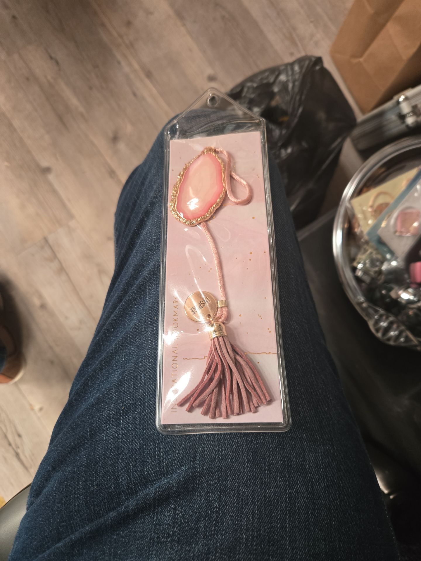 an Inspirational Agate Charm Bookmark