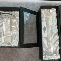 NIB Oleg Cassini Crystal Pillar Candlesticks