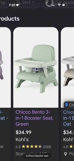 Chicco green booster seat