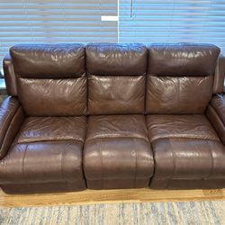 Leather Couch Recliners Set