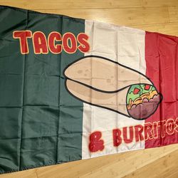 Tacos & Burritos Food Truck Flag 3x5 Feet