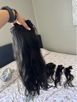 Clip human hair extensions