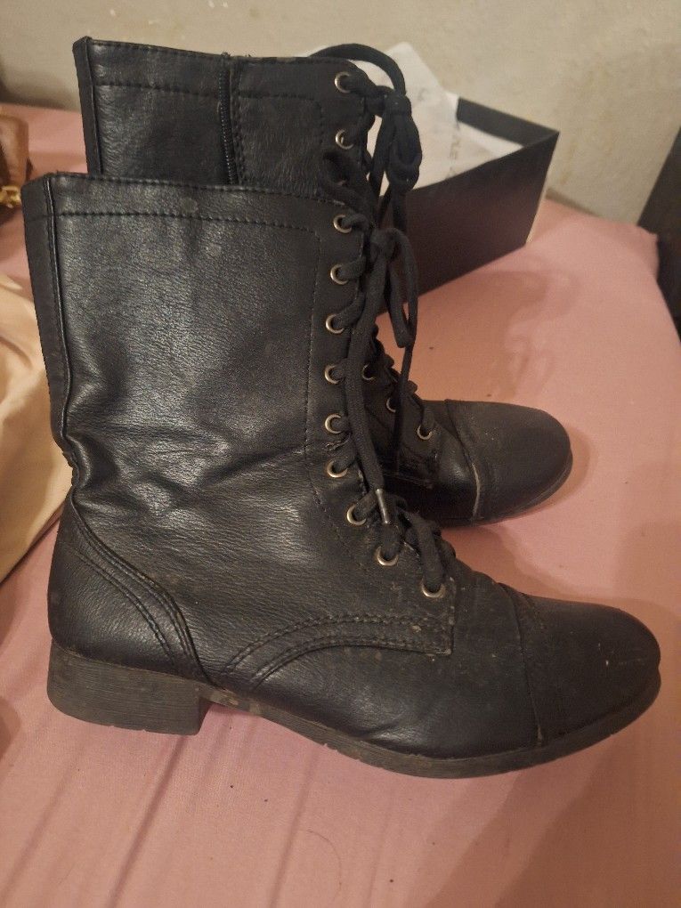 Women's Black Combat Boots