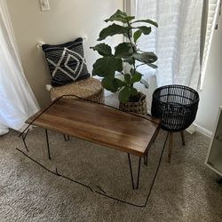 Real Wood Mid Century Modern Boho look Bench, Coffee Table