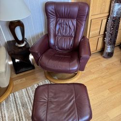 Leather Chairs With Ottoman- Recline 