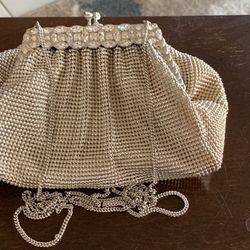 Silver Beaded Elegant Shoulder Bag