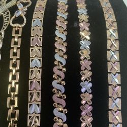 Beautiful gold plated bracelets in three colors, different designs