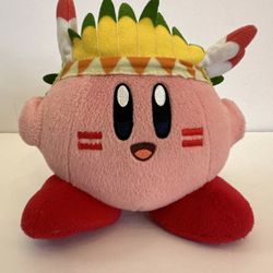 Kirby Adventures Nintendo All Star Native American Indian Chief Plush Toy 6" EUC