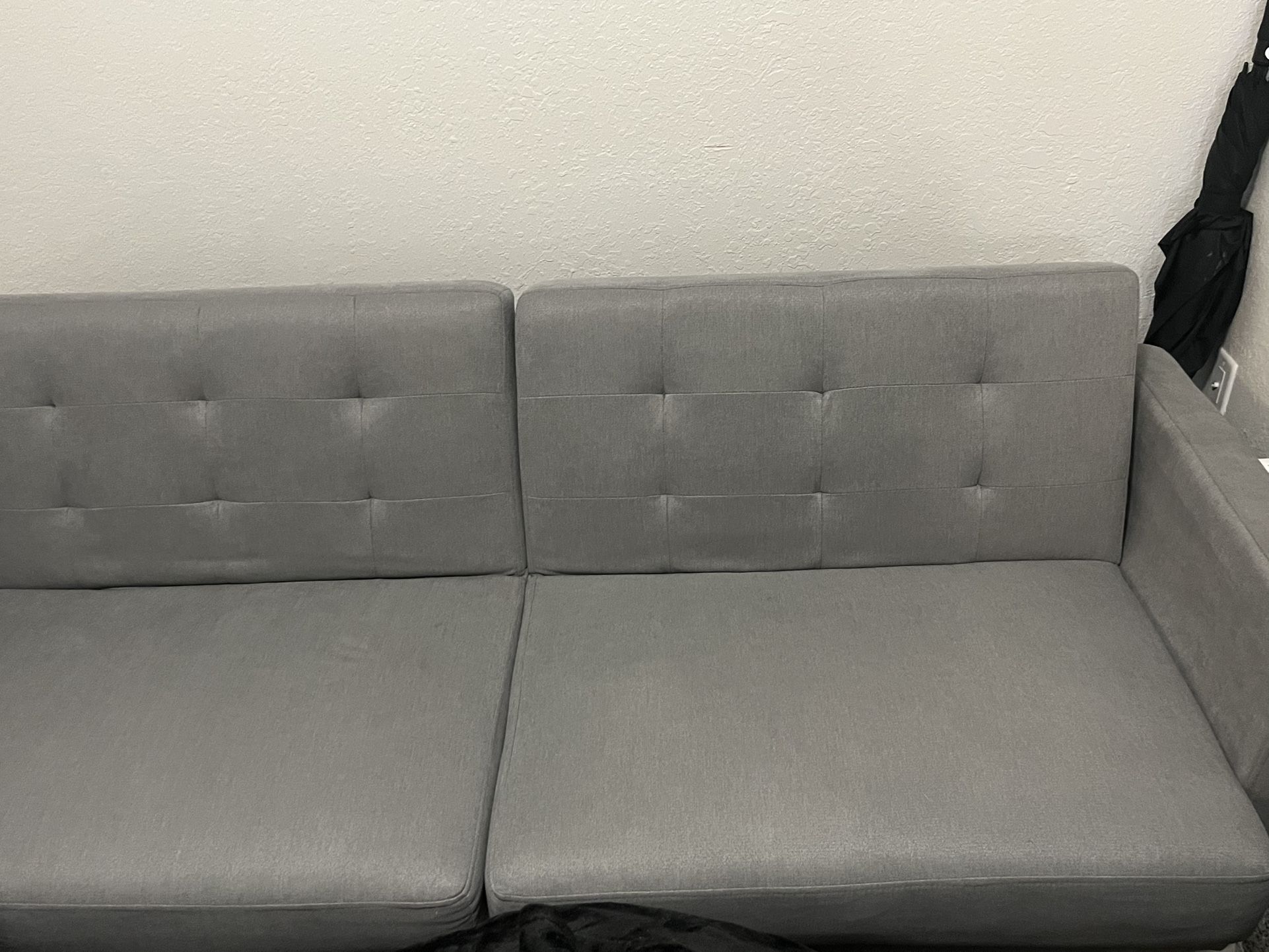 Gray Futon Sofa Bed – Convertible Sleeper (76”) – Great Condition