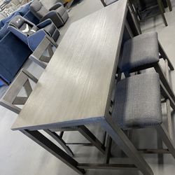 Grey 5- Piece Counterheight Dining Set With Storage