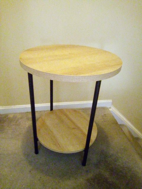 2 Shelve Round Wooden Table