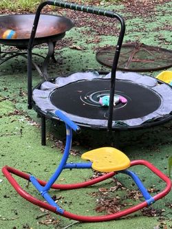 Teeter totter and trampoline