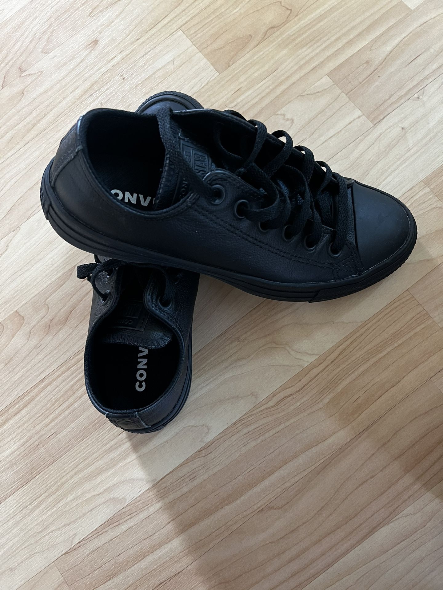 Black Leather Converse Brand New 