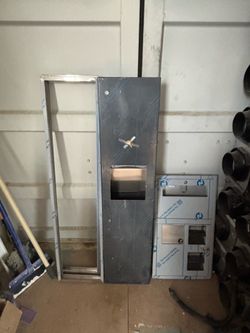 Recessed stainless TP, gasket, trash and napkin dispensers