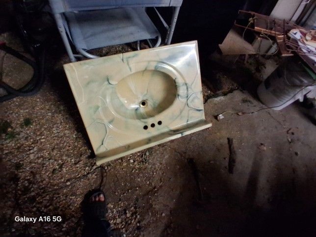 Blue Marbled Looking Bathroom Sink All Epoxy