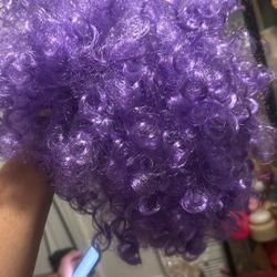 PURPLE CURLY WIG SHORT 