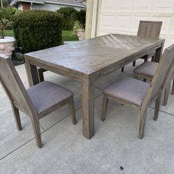 Rustic Dining Table With 4 Chairs And Bench 