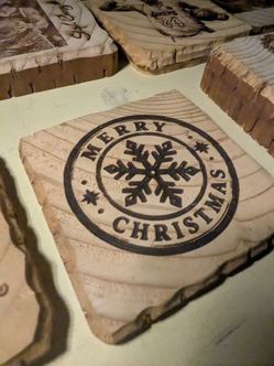 Custom Laser-Engraved Wooden Coasters – Perfect Merry Christmas Gifts!