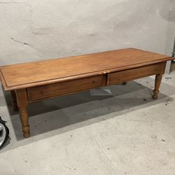 Wood Coffee Table With Drawer Storage