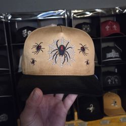 Black Widow- Suede Snapback Hat 