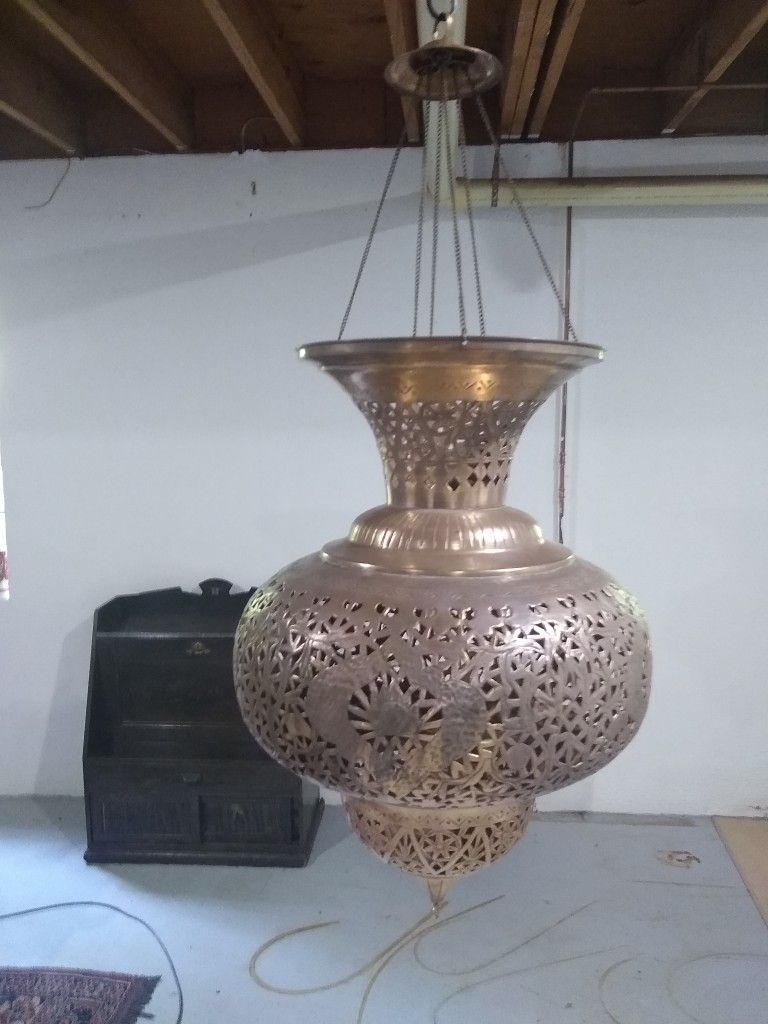 Antique Brass Moroccan Lantern