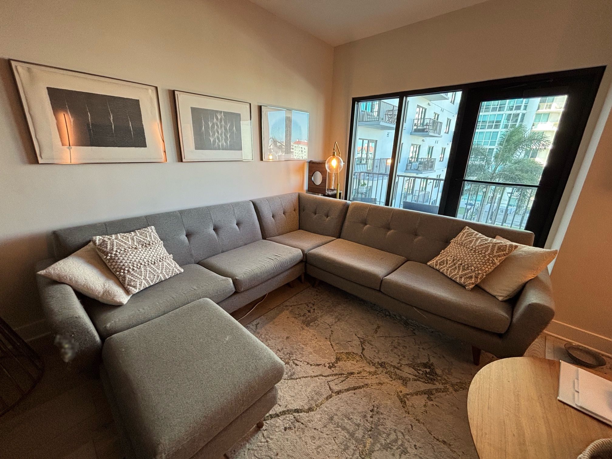 Gray Mid Century Modern Sectional
