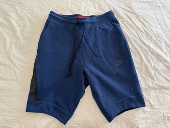 Nike Tech Fleece Shorts Men's Small Obsidian Blue 805160-451 Zip Pocket