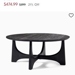 West Elm Tanner 40” solid wood coffee table