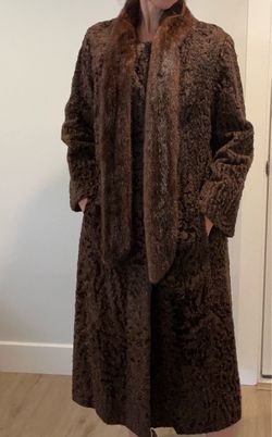 Genuine mouton and mink coat size M
