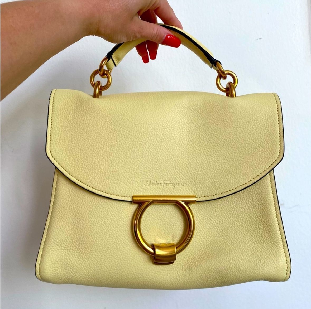 NEW‼️ Salvatore Ferragamo Mini Gancini Top Handle Calfskin Bag