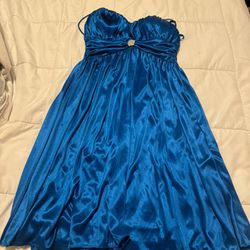 Morgan & Co Blue Shiny Dress