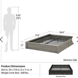 Silverton Oak Full Platform Base and Headboard 