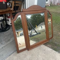 3 Piece Wooden Mirror 