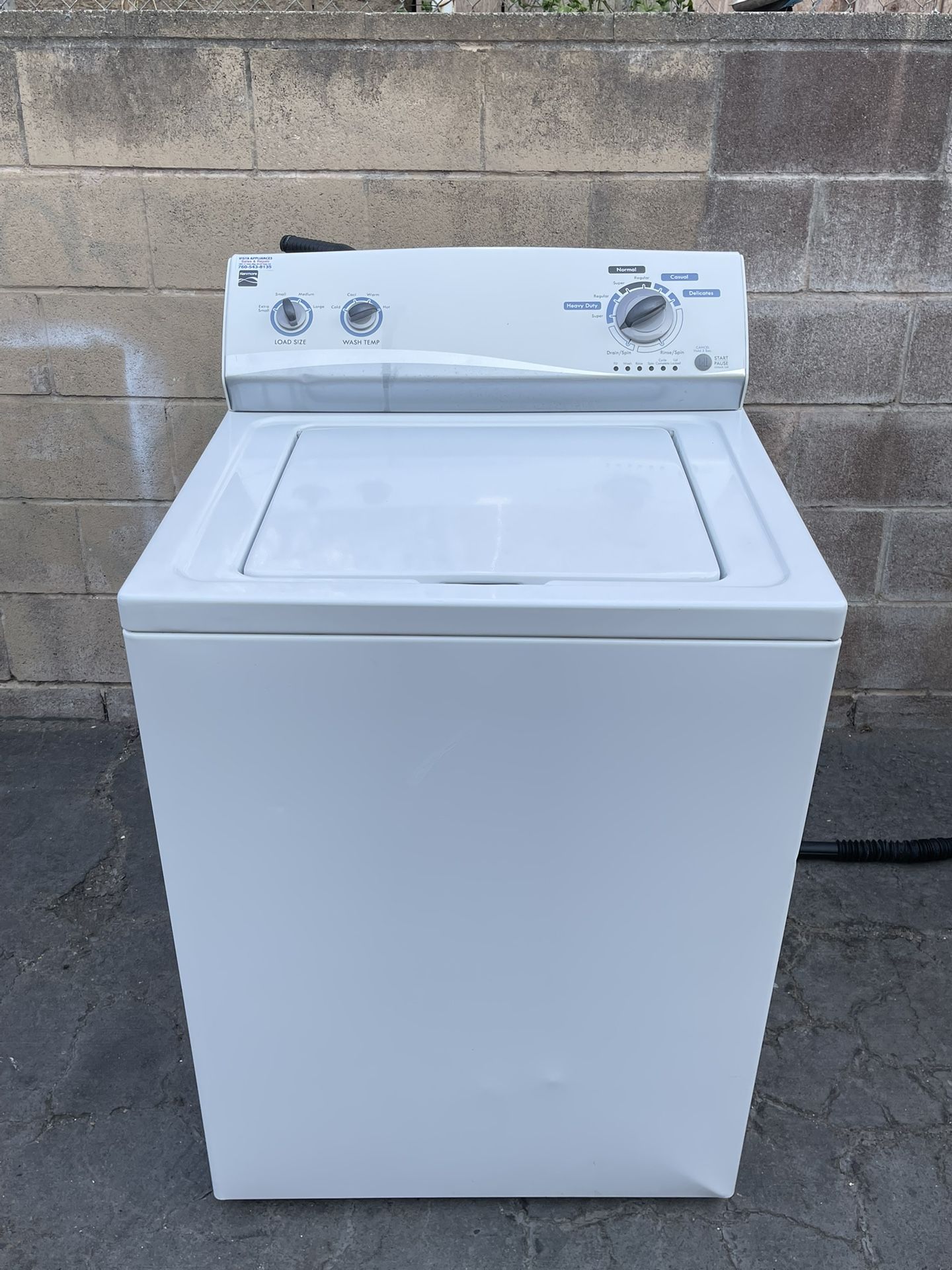 Kenmore Washer With Lid Lock In Excellent Working Condition